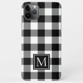 Coque iPhone 11Pro Max Buffle noir et blanc monogramme plaqué (Dos)