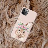 Coque iPhone 11Pro Max Bunny D'Aquarelle Rose Pastel Moderne Avec Fleurs