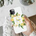 Coque iPhone 11Pro Max Cadres et Feuilles de citrons jaunes modernes avec<br><div class="desc">Cadres et Feuilles de citrons jaunes modernes avec nom</div>