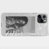 Coque iPhone 11Pro Max Calligraphie Modèle photo gris Nom lettre (Dos Horizontal)