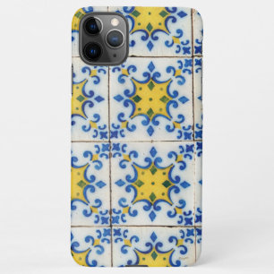 Coque iPhone 11Pro Max Carreaux portugais - Azulejo Motif bleu et jaune