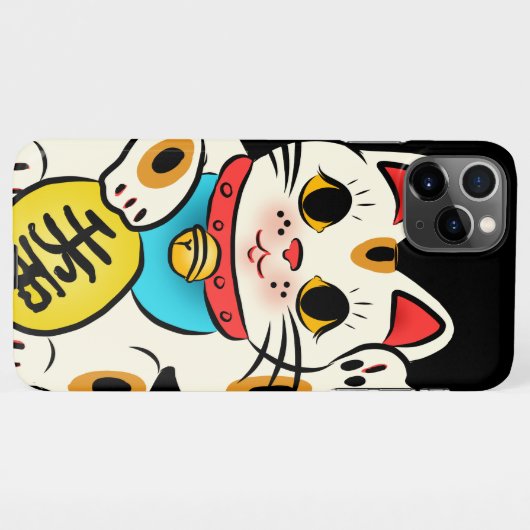 Coque iPhone 11Pro Max chaton chanceux japonais (Dos Horizontal)