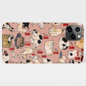 Coque iPhone 11Pro Max chats japonais Ukiyo-e Funny kitty (Dos Horizontal)