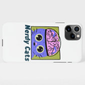 Coque iPhone 11Pro Max Chats Nerdy, Conception Cerveau (Dos Horizontal)
