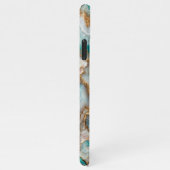 Coque iPhone 11Pro Max Chic noir Turquoise bleu bleu rose Motif en marbre (Côté droit)
