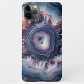 Coque iPhone 11Pro Max Chic violet foncé violet bleu quartz Agate Motif (Dos)