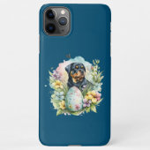 Coque iPhone 11Pro Max Chien Rottweiler Oeuf de Pâques, Joyeux Rottweiler (Dos)