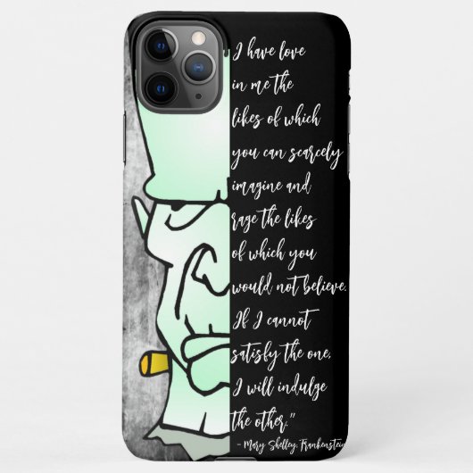 Coque iPhone 11Pro Max Citation Love & Rage Frankenstein's Monster, Shell (Dos)