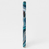 Coque iPhone 11Pro Max Classé Turquoise bleu violet quartz Agate Motif (Côté droit)