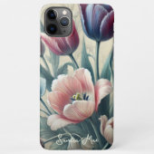 Coque iPhone 11Pro Max Classic Chic Tulips Belle Art Dessin Botanique (Dos)