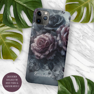 Coque iPhone 11Pro Max Classy Chic Rose Beaux-Art Botanique Peinture