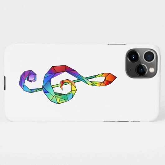 Coque iPhone 11Pro Max Clé de musique arc-en-ciel (Dos Horizontal)