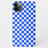 Coque iPhone 11Pro Max Cobalt and cream checkerboard pattern (Dos)