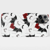 Coque iPhone 11Pro Max Coeur d'Halloween avec ailes de chauve-souris noir (Dos Horizontal)