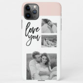 Coque iPhone 11Pro Max Collage moderne Couple Photo & Love You Beauté Cad (Dos)