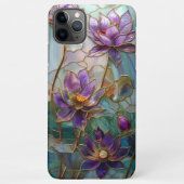 Coque iPhone 11Pro Max Conception de fleurs de lotus pourpres en verre (Dos)