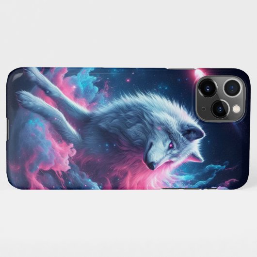 Coque iPhone 11Pro Max conception de galaxie de loup solitaire (Dos Horizontal)