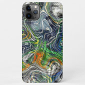 Coque iPhone 11Pro Max Cool funky Retro Chic Fractal Marbled Art Motif (Dos)
