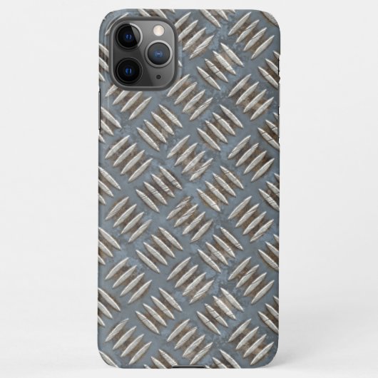 Coque iPhone 11Pro Max Cool Gris Bleu Brown Fil d'acier usé Motif (Dos)