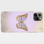 Coque iPhone 11Pro Max coque iphone de conception papillon lavande (Dos Horizontal)