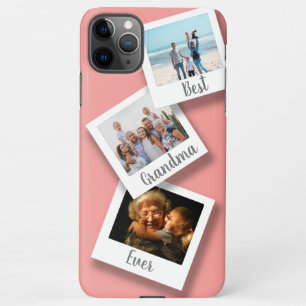 Coque iPhone 11Pro Max Coral Best Grandma Ever 3 Photo Collage