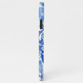 Coque iPhone 11Pro Max Custom Light Bleu foncé Blanc floral Paisley Art (Côté droit)