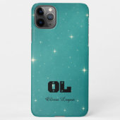 Coque iPhone 11Pro Max Custom Name Turquoise Starry (Dos)