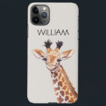 Coque iPhone 11Pro Max Cute Baby Giraffe Nom personnalisé<br><div class="desc">petite petite girafe mignonne illustration nom personnalisé coque</div>