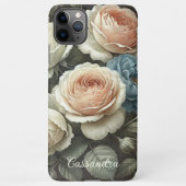 Coque iPhone 11Pro Max Dessin botanique classique chic Rose (Dos)