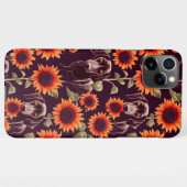Coque iPhone 11Pro Max Dessin de Jardin de tournesol enchanté (Dos Horizontal)