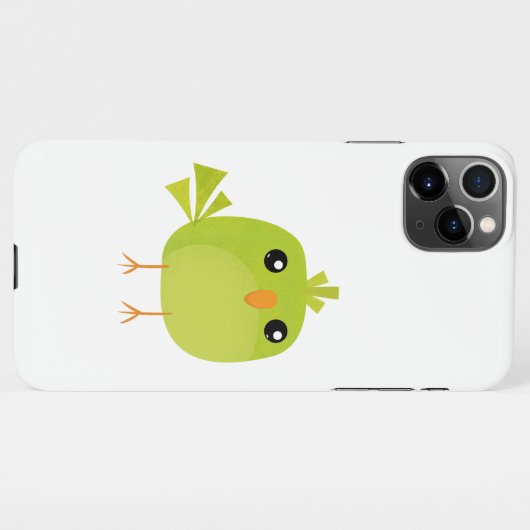 Coque iPhone 11Pro Max Dessin d'oiseau vert (Dos Horizontal)