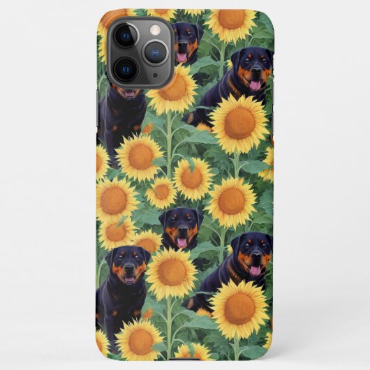 Coque iPhone 11Pro Max Dessin du Jardin de tournesol enchanté mignon Rott (Dos)