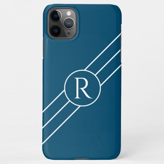 Coque iPhone 11Pro Max do-it-yourself blanc Monogramme Cercle Diagonale L (Dos)