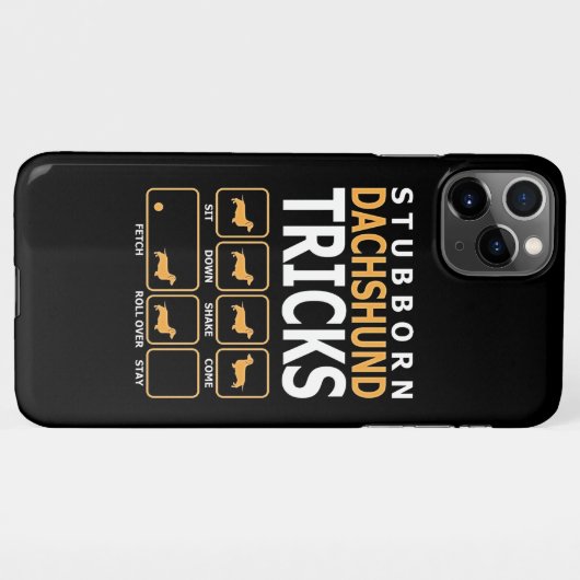Coque iPhone 11Pro Max Don de chien | Tucs Dachshund têtus (Dos Horizontal)