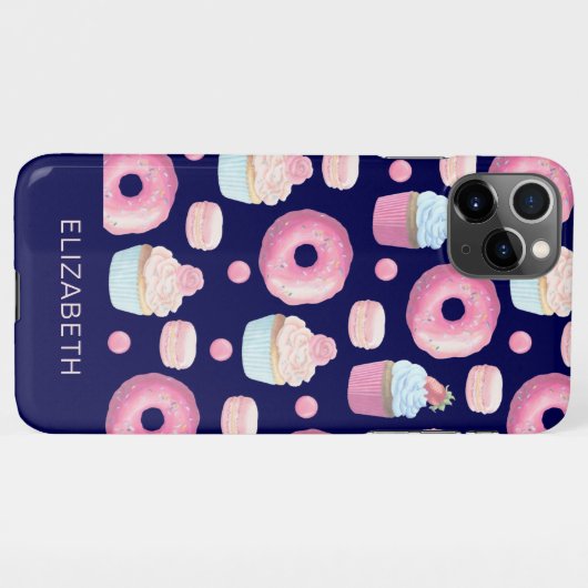 Coque iPhone 11Pro Max Donuts, cupcakes et macarons (Dos Horizontal)