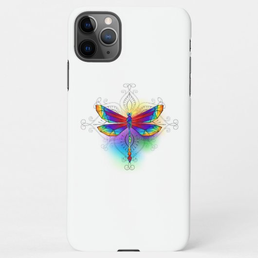 Coque iPhone 11Pro Max Dragonfly en arc-en-ciel (Dos)