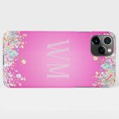 Coque iPhone 11Pro Max Effet de Parties scintillant rose (Dos Horizontal)
