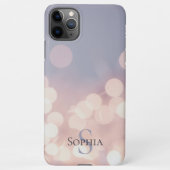 Coque iPhone 11Pro Max Elegant Bokeh Parties scintillant violet rose Nom (Dos)