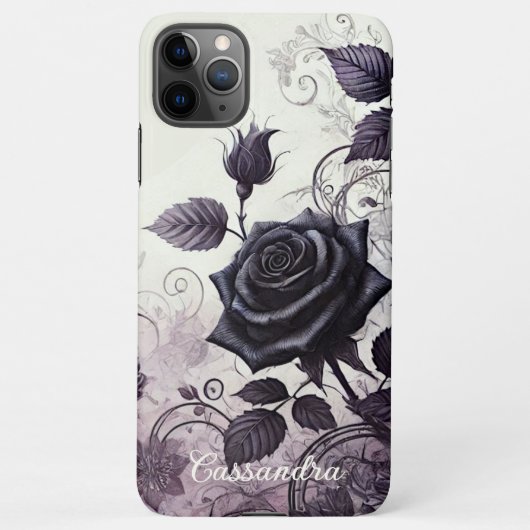 Coque iPhone 11Pro Max Elégant classique Rose Art Art Art Botanique (Dos)