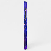 Coque iPhone 11Pro Max Encre Liquide Bleue, Violette Et Rouge, Monogramme (Côté gauche)
