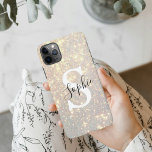 Coque iPhone 11Pro Max Étincelle de Parties scintillant d'or moderne | In<br><div class="desc">Étincelle de Parties scintillant d'or moderne | Initiale personnelle</div>