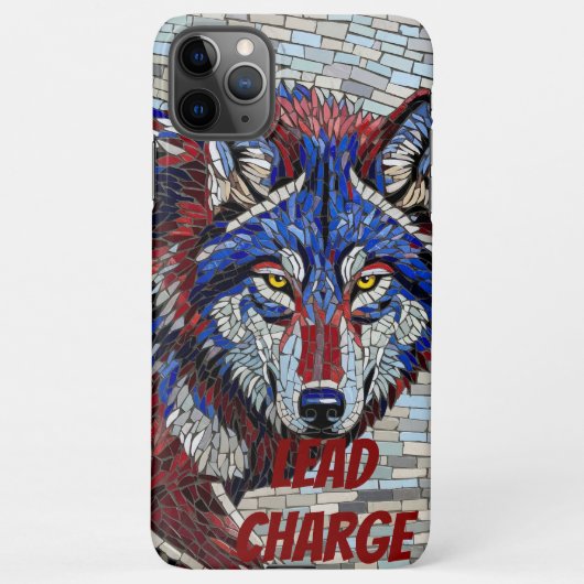 Coque iPhone 11Pro Max Étui pour téléphone Geometric Mosaic Alpha Wolf (Dos)