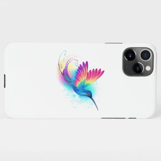 Coque iPhone 11Pro Max Exotic Rainbow Hummingbird (Dos Horizontal)