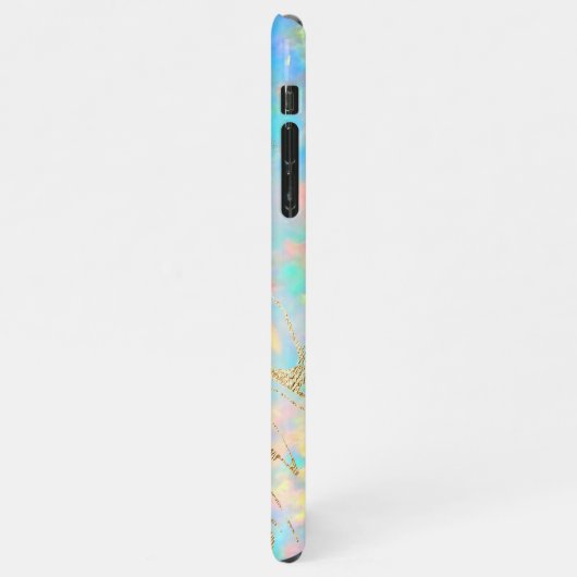 Coque iPhone 11Pro Max FAUX holographic opal stone (Côté gauche)