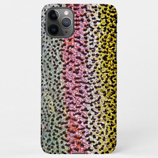 Coque iPhone 11Pro Max Faux Rainbow Trout Scale Texture Look Motif (Dos)