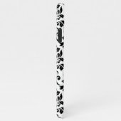Coque iPhone 11Pro Max Feuille Damask Lg Motif noir sur blanc (Côté droit)
