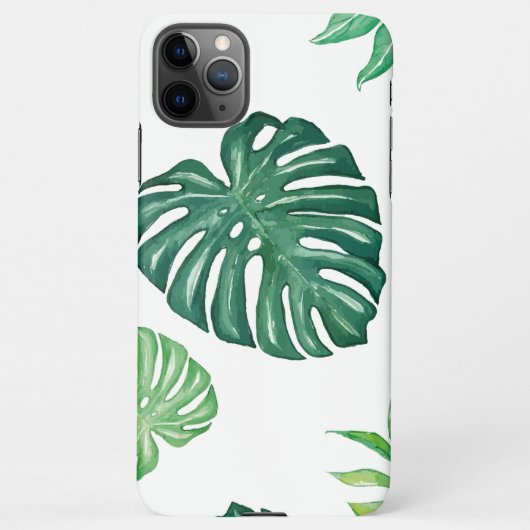 Coque iPhone 11Pro Max Feuilles tropicaux pour les cas téléphoniques (Dos)