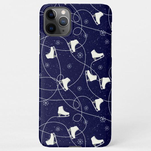 Coque iPhone 11Pro Max Figure Patinage sur bleu foncé (Dos)