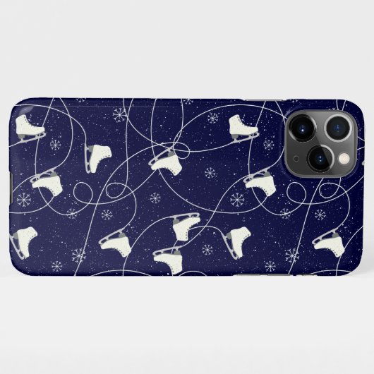 Coque iPhone 11Pro Max Figure Patinage sur bleu foncé (Dos Horizontal)