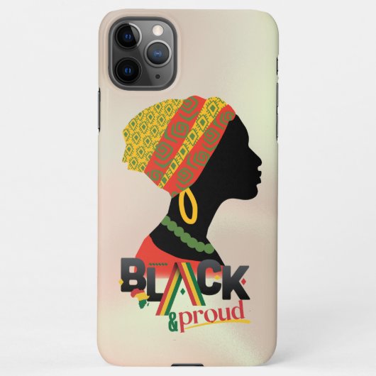 Coque iPhone 11Pro Max Fille Africaine Américaine Noire Et Fière (Dos)